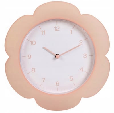Home & Styling Klok - Bloemenwandklok - Ø23cm - Oranje
