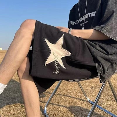 Hip-hop Ster Short Heren Zomer Basketbal Short Sport Casual Veelzijdig Vijf-punts Broek 4XL beige