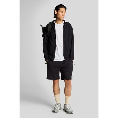 Lyle & Scott Diagonal Interlock Hooded Zip Through Lacquer Size: S | Hoodies Outlet | Heren | Zwart