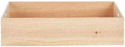 Home&styling opbergbox Praag - 1x - 60 x 40 x 14 cm - hout - natuurlijke look - opbergkist