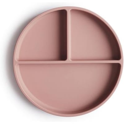 Silicone bord met onderverdeling - Mushie - Blush roze