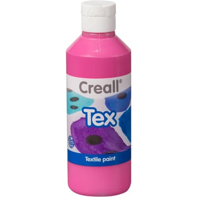 Creall Tex - Textiel- & Stoffenverf - Cyclaam donker roze - 250ml - Machine wasbaar na fixatie - Voor T-shirts, jeans, schoenen, stoffen tassen, meubels en auto-interieurs/hemelbekleding - Gemaakt in NL - Glutenvrij