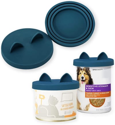 Dailygoods- Blikdeksels 2-Pack - BPA-vrije Siliconen - Universele Maat - Geschikt voor Blikken 65/75/85 mm - Vaatwasmachinebestendig - Houdt Voer Vers - Voedseldeksels