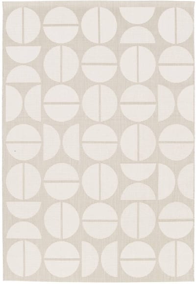 sweeek - Vloerkleed voor binnen en buiten met geometrische patronen, crème en beige - megan