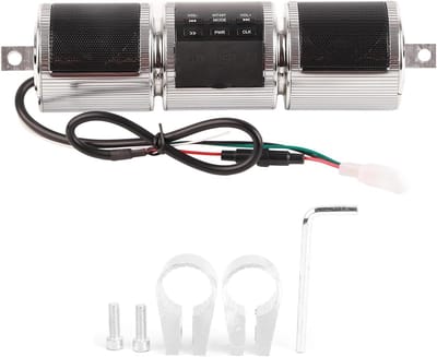 Motorluidspreker - Audio Systeem - Muziek Luisteren - Waterdicht Aluminium - Universeel Stuur - Zilver
