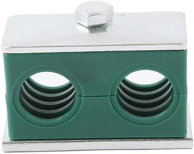 Duurzame kunststof buisklemmen voor 22 mm buizen - Standaard dubbele bevestiging voor hydraulische leidingen (Set van 2)