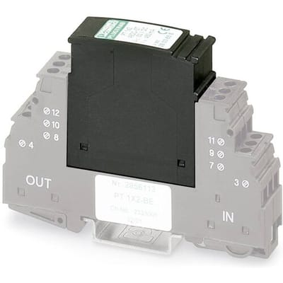 Phoenix Contact 2856016 PT 1X2- 5DC-ST Insteekbare overspanningsafleider Set van 10 stuks Overspanningsbeveiliging voor: Verdeelkast 10 kA 10 stuk(s)
