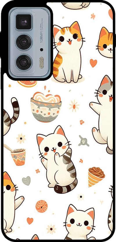 Smartphonica Telefoonhoesje Geschikt voor Motorola Edge 20 Pro met katten opdruk - TPU backcover case cat design geschikt voor Motorola Edge 20 Pro