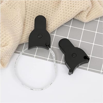 Rolmaat Lichaam - Meetlint Kleermaker - Kleding Maken - Intrekbaar Met Knop - 150 cm - Wit Zwart