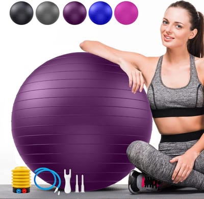 Grote Zachte Gymnastiekbal - Anti-Barst Fitness & Yogabal met Pomp - Ergonomische Zitbal