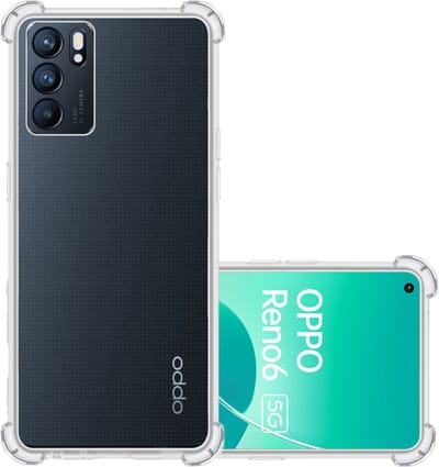 Hoesje - Geschikt voor OPPO Reno 6 - Sterk & Shockproof - Siliconen Case - Back Cover - Telefoon Hoes Shock Proof - Transparant