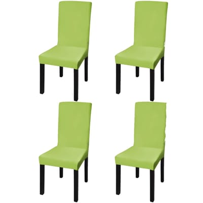 vidaXL - Stoelhoezen - 4 - st - stretch - recht - groen