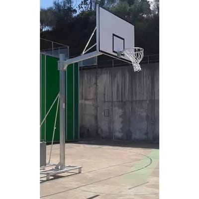 Set van 2 gegalvaniseerde basketbalmanden met 2 wielen en transportwagen, zonder borden, hoepels en baan Softee Equipment Deluxe