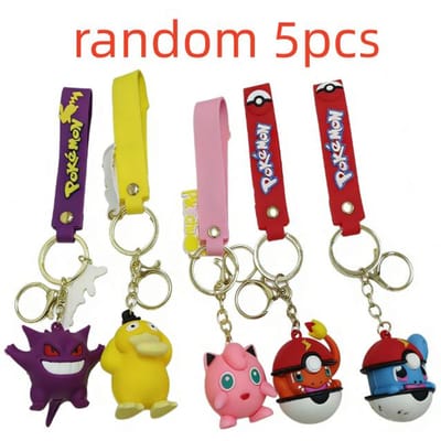 Pok É Mon Pikachu Sleutelhanger Cartoon Schattige Pop Auto Sleutelhanger Tas Decoratie Klein Cadeau red