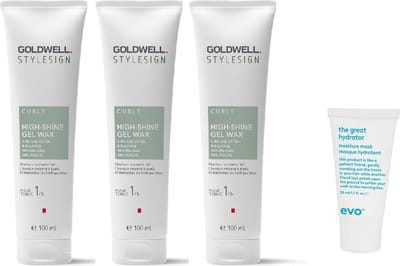 3 x Goldwell - Stylesign High Shine Gel Wax - 100 ml + WILLEKEURIG Travel Size