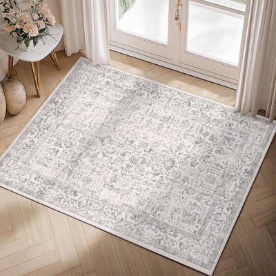 Unyqoos ® Stijlvol Vintage Vloerkleed met Bloemenpatroon voor Diverse Ruimtes, Wasbaar en