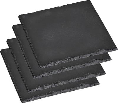 Kesper Pannenonderzetters - 4x stuks - leisteen - 20 x 20 cm - Vierkant - Onderzetter voor pannen