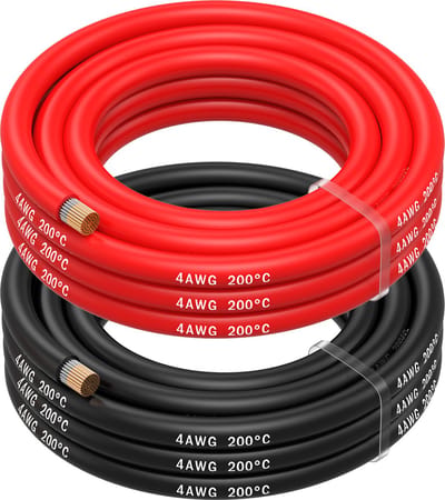 MMOBIEL 4 AWG Siliconen Elektrische Draad - 4 Gauge (21,2mm²) Vertinde Koperkabel - 2 Aparte Draden Rood & Zwart Elk 2,5 m voor Koelkasten, Airconditioners, Autobatterijen, Lasbatterijen