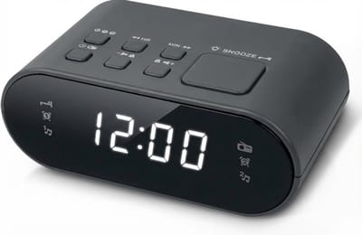 SNJY® Wekkerradio - Wekker Voor Kinderen en Volwassenen - Reiswekker - 7L x 12B x 4,5H cm - Zwart