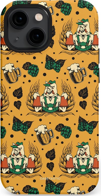 Casetastic hoesje geschikt voor Apple iPhone 13 mini - MagSafe - Dubbellaagse bescherming - Oktoberpret - Fashion Case - Goud Taupe Donkergroen Donkergrijs