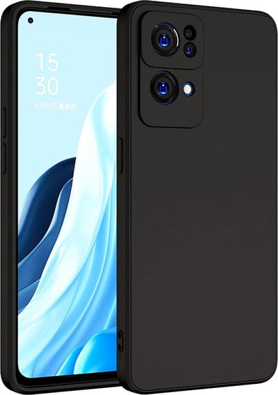 LuxeBass Hoesje geschikt voor OPPO Reno 7 - Siliconen hoesje - TPU - Zwart - telefoonhoes - gsm hoes - gsm hoesjes