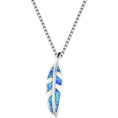 Rood/Blauw/Groen Vuur Opaal Blad Hanger Kettingen Voor Vrouwen 925 Sterling Zilveren Veer Sieraden Vrouwelijke Ketting Trouwketting