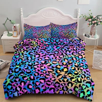 Springende Luipaard Stippen Beddengoed Set Eenpersoons Twin Tweepersoons Queen King Cal King Maat Bedlinnenset AU Single(140x210cm)