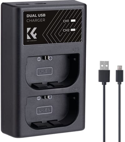K&F Concept Dubbele batterijlader Canon LPE6NH