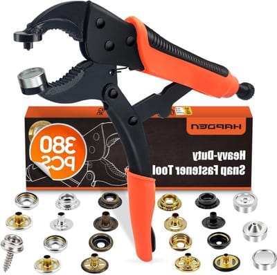 Drukknop Tang - Bevestiger Set - Stoffen Repareren - Inclusief Ponsgereedschap - 20 Sets 15mm - Oranje