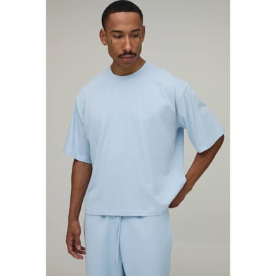 Essential Oversized Boxy Fit T- Shirt | Light Blue | Size 5XL