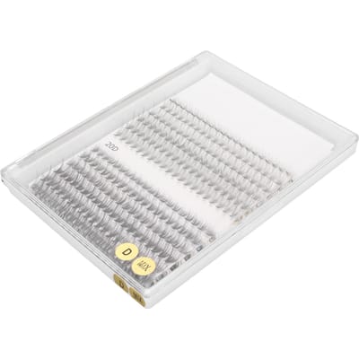 240 stuks Faux Wimperextensions Set 12 Rijen Variërende Lengtes Platte Wortels Toelopende Uiteinden Gemengde Individuele white