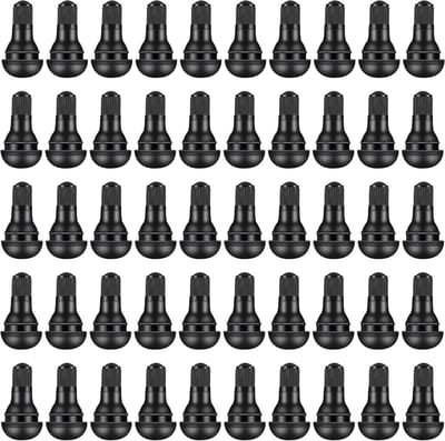 50 Stuks Rubber Ventielen TR412, Auto Ventielen, Zwart, Velg Ventielen, Snap-in Ventielen voor Banden