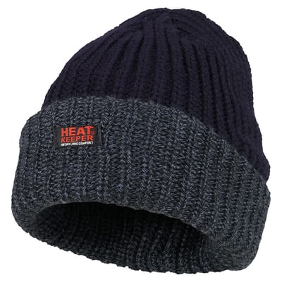 Heatkeeper - Thermo muts heren - One Size - Marine Blauw - 2-Stuks - Warme heren muts