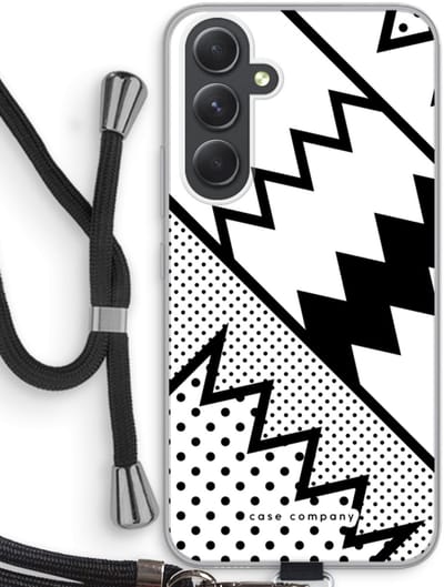 Case Company® - Hoesje met koord geschikt voor Samsung Galaxy A54 hoesje met Koord - Pop Art #5 - Telefoonhoesje met Zwart Koord - Bescherming aan alle Kanten en Over de Schermrand