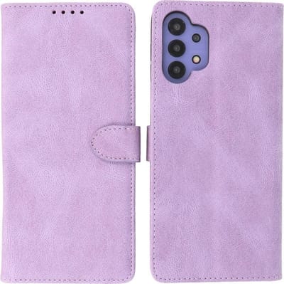 Samsung Galaxy A32 5G Hoesje - Portemonnee Book Case - Kaarthouder & Magneetlipje - Kunstleer - Paars