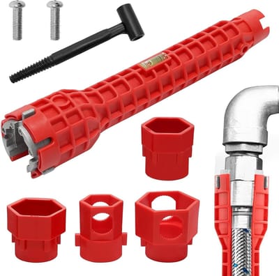 Multifunctionele Waterkraan Sleutel, 14-in-1 Gereedschap voor Keuken en Badkamer, Perfect voor Cuvette en Kraanonderhoud