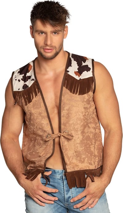 Boland - Gilet Western camel (L/XL) - Volwassenen - Cowboy - Cowboy - Indiaan