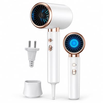 Haardroger - wit 2000 W - ionische high-speed koude en warme lucht - wandmodel voor hotel en thuis - cadeauverpakking ondersteund