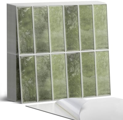 Coloray Plaktegels - Geometrisch tegelpatroon Portugese Tegels - 30 cm x 30 cm - Groente Plaktegels - 9 stuks - Vierkant PVC Tegels - Plaktegels Keuken - Zelfklevende Vloertegels - Vinyl Tegels Zelfklevend - Zelfklevende Tegels