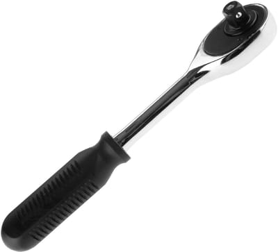 Dailygoods- Ratel 1/2" Aandrijving - 24 Tanden Mechanisme - Chrome Vanadium Staal - Comfort Grip Handvat - Peervormige Kop - Steeksleutel