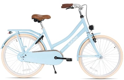 SJOEF City Meisjesfiets 22 inch - Kinderfiets 7, 8 & 9 jaar - Oma Fiets 22 inch Meisje - Licht Blauw