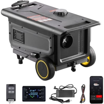 VEVOR Dieselverwarming 5-8KW DC 12 V/24 V, draagbare alles-in-één dieselluchtverwarmer met Bluetooth-appbediening, afstandsbediening en LCD-scherm, trolleyontwerp, 5 L brandstoftank voor vrachtwagens