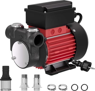 Zelfaanzuigende Dieselpomp - Stookolie Pomp - Landbouw Bouw - Gietijzeren Pompkop Koperen Motor - 230V 60L/min - Rood