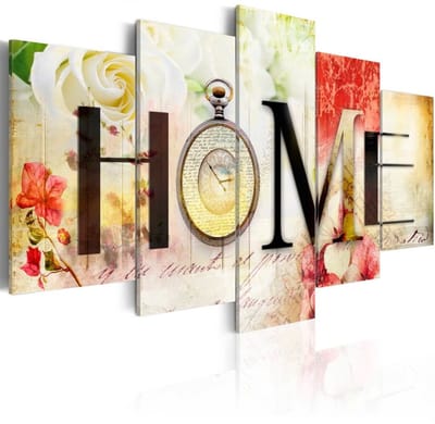 Schilderij - Huis van Bloemen , Home , 5 luik