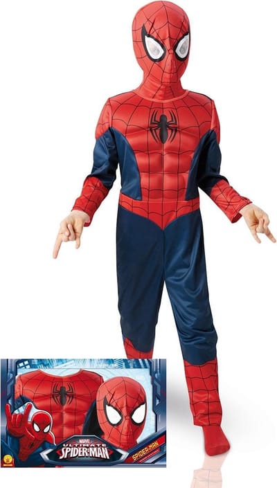 "3D EVA Spiderman™ Ultimate kostuum voor kinderen - Deluxe - Kinderkostuums - 122/128"