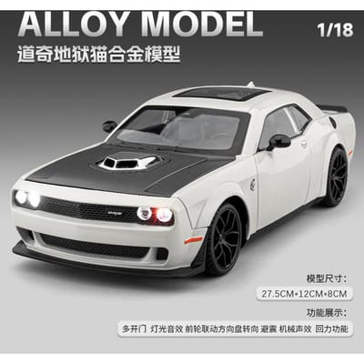 1:18 Dodge Challenger Srt Hellcat Moderne Amerikaanse Muscle Car Legering Spuitgietmodel Auto Geluid En Licht Verzamelingen Verjaardagscadeaus