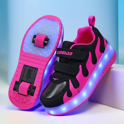 Runaway Shoes Studenten Jongens Meisjes Volwassenen Rolschaatsen LED Oplaadlicht Schoenen met Wielen 39