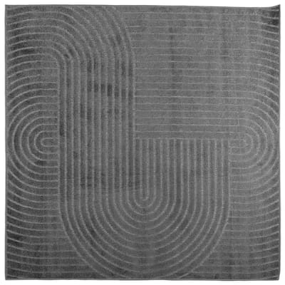 vidaXL - Binnen- - en - buitenkleed - PALMERAS - Antraciet - 120 - x - 120 - cm