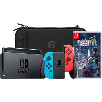 Nintendo Switch Rood/Blauw + Pokémon Legends: Z-A + BlueBuilt Beschermhoes