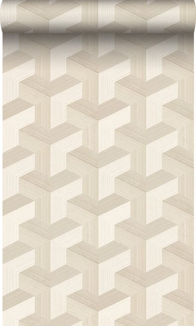 Origin Wallcoverings behang grafisch 3D motief lichtbeige - 50 x 900 cm - 348000
